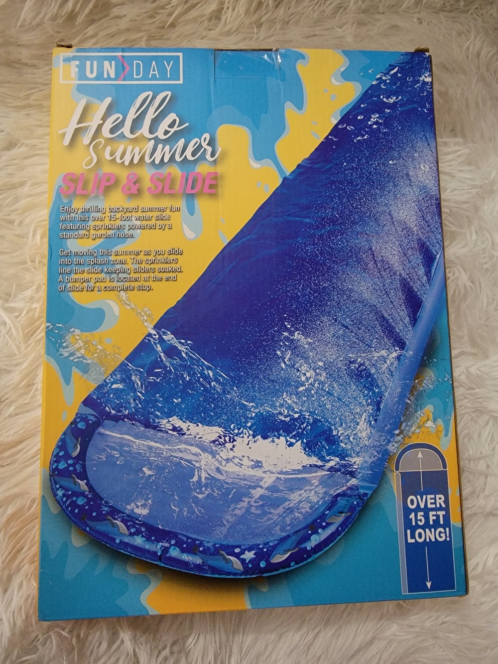 Hello Summer Slip & Slide - Blue Water Splash